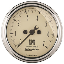 Load image into Gallery viewer, Autometer 2-1/16in Antique Beige In-Dash 7K RPM Tachometer Gauge