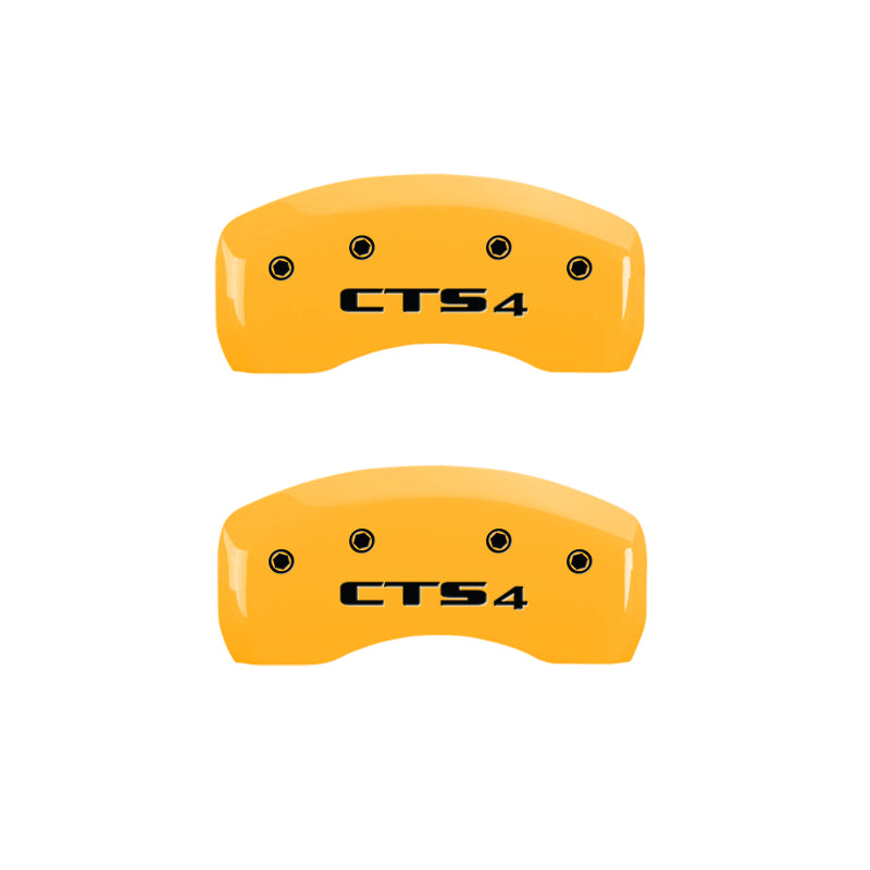 MGP 4 Caliper Covers Engraved Front Cadillac Rear CTS4 Yellow Finish Black Char 2005 Cadillac CTS