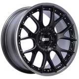 BBS CH-RII 22x10 5x120 ET40 Satin Black Center Platinum Lip SS Rim Protector Wheel - 82mm PFS Req.