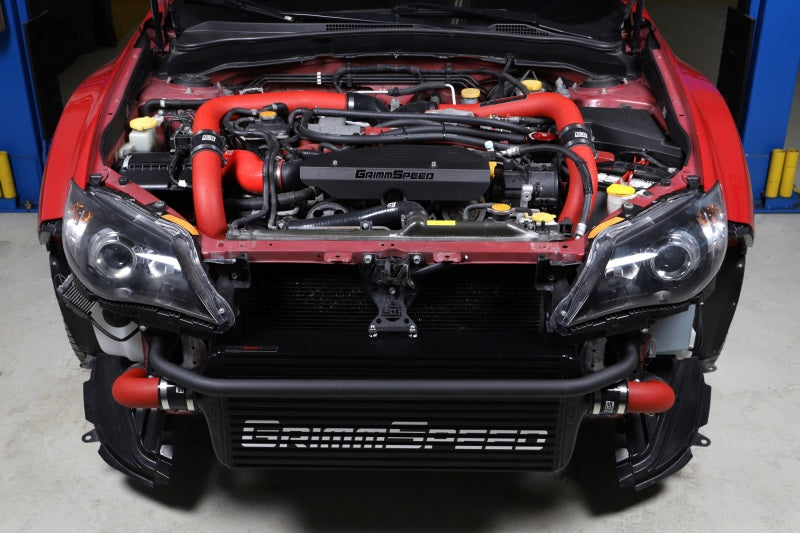 GrimmSpeed 2008-2014 Subaru STI Front Mount Intercooler Kit Black Core / Red Pipe