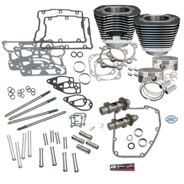 S&S Cycle 07-17 BT S&S 106in Big Bore Hot Set Up Kit w/o Cylinder Heads - Wrinkle Black
