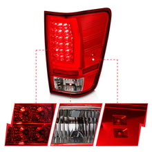 Load image into Gallery viewer, Anzo 04-15 Nissan Titan Full LED Tailights Chrome Housing Red/Clear Lens