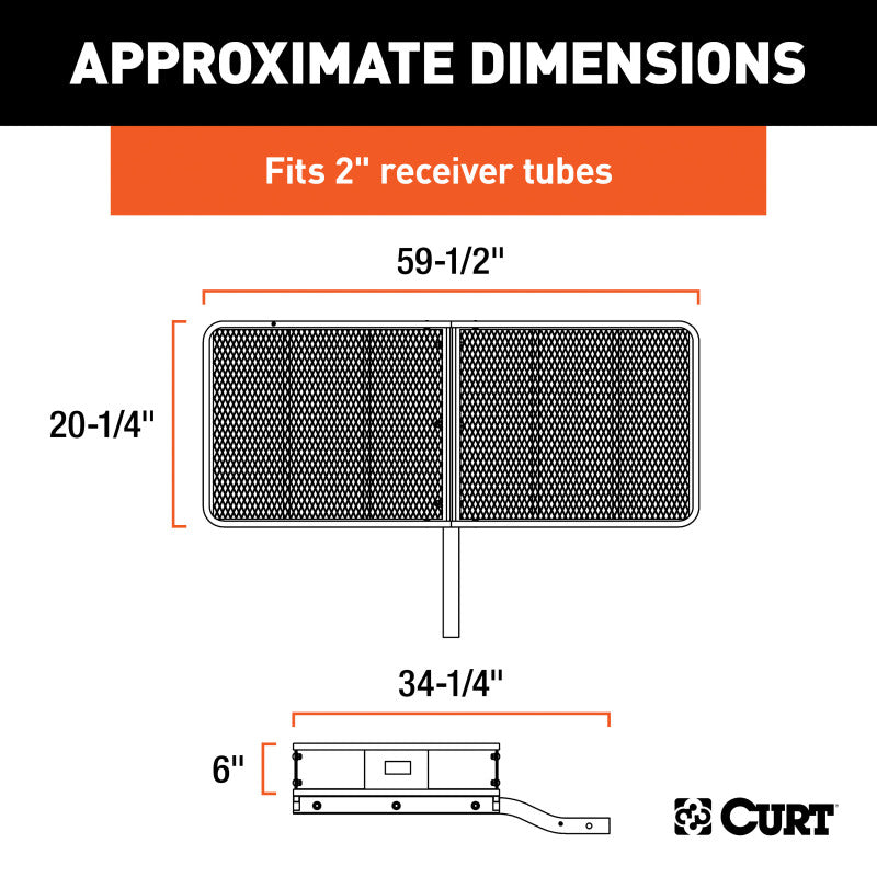 Curt 60in x 20in Basket-Style Cargo Carrier (Fixed 2in Shank)