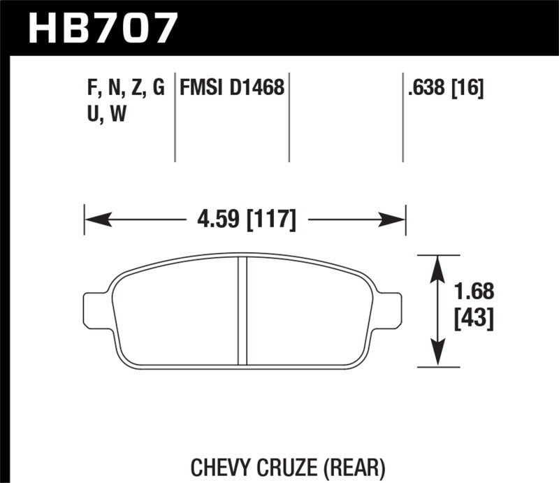 Hawk 11-12 Chevy Cruze Eco/LS/1LT/2LT/LTZ DTC-30 Rear Race Brake Pads