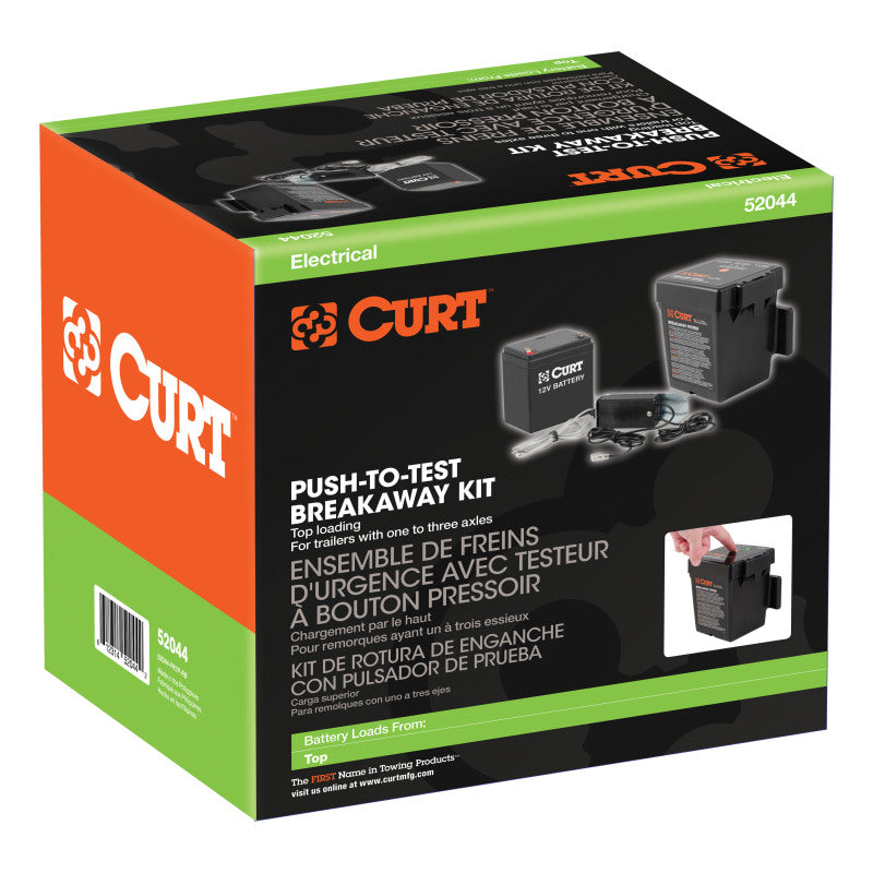 Curt Push-to-Test Breakaway Kit w/Top-Load Battery