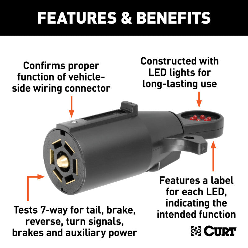 Curt 7-Way RV Blade Connector Tester