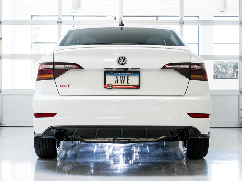 AWE Tuning 18-21 Volkswagen Jetta GLI Mk7 Track Exhaust - Diamond Black Tips (Fits High-Flow DP)