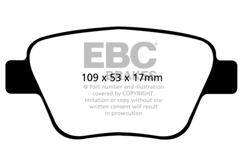 EBC 10-13 Audi A3 2.0 Turbo (Bosch rear caliper) Greenstuff Rear Brake Pads