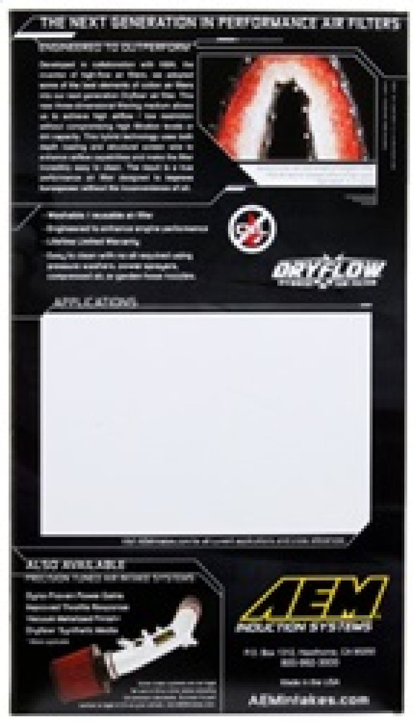 AEM Dryflow Air Filter for 07-16 Audi A4 1.8L TFSI - GTR Auto
