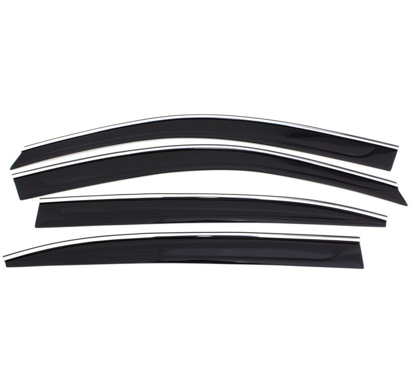 AVS 14-20 Nissan Rogue Ventvisor Low Profile Window Deflectors 4pc - Smoke w/ Chrome Trim