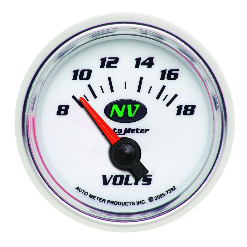 Autometer Voltmeter 52.4mm Short Sweep Electric 8-18 Volts