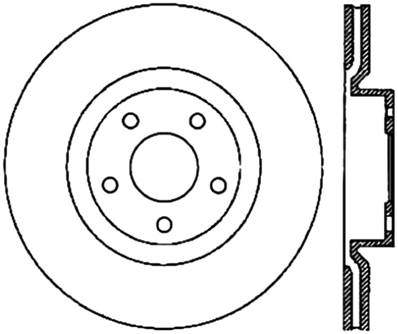StopTech Power Slot 05-07 Cadillac XLR / 06-09 Chevy Corvette Front Left Slotted CRYO Rotors