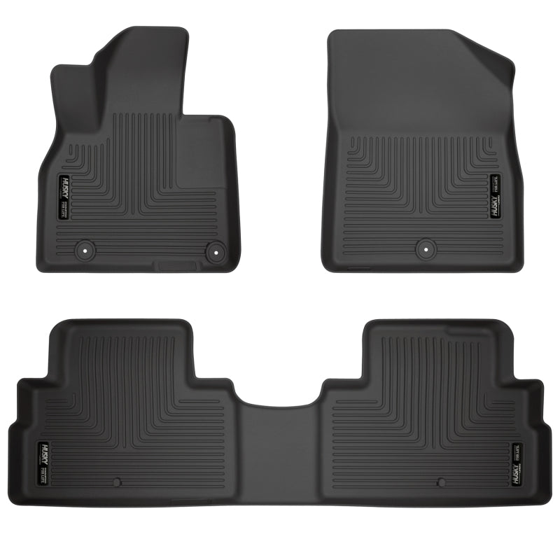 Husky Liners 2020 Kia Telluride Weatherbeater Black Front & 2nd Seat Floor Liners - GTR Auto