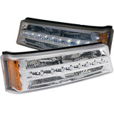 ANZO 2003-2006 Chevrolet Silverado 1500 LED Parking Lights Chrome w/ Amber Reflector