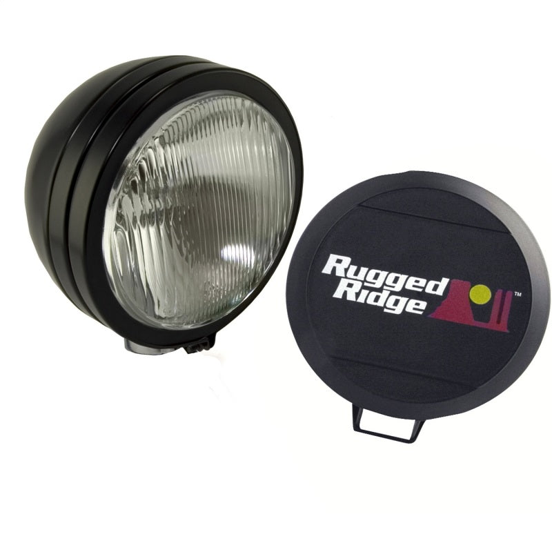 Rugged Ridge 5-In Round HID Off-road Fog Light Black Steel Housing