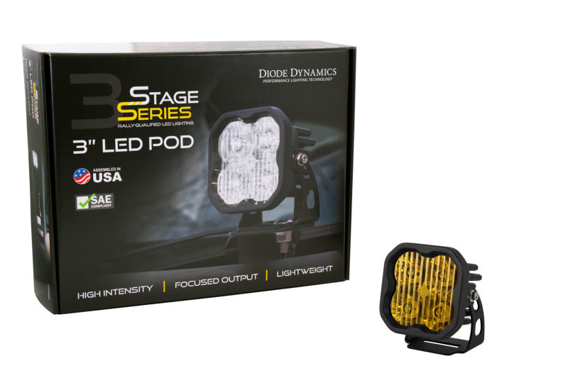Diode Dynamics SS3 LED Pod Sport - Yellow Driving Standard (Single)
