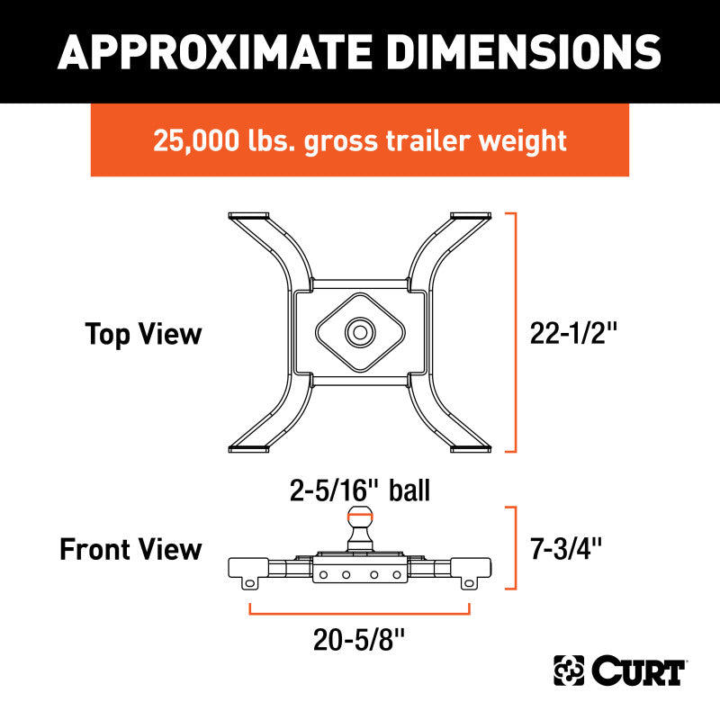 Curt Spyder 5th Wheel Rail Gooseneck Hitch