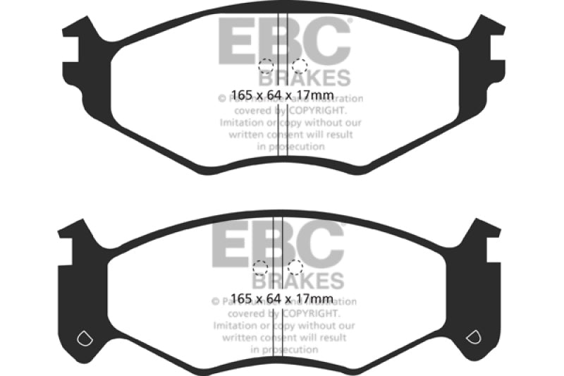 EBC 91-95 Chrysler LeBaron 2.5 (15in Wheels) Greenstuff Front Brake Pads