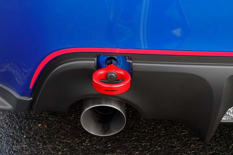 PERRIN 13-26 Subaru BRZ / 13-20 Scion FRS & Toyota 86 / 22-26 GR86 Tow Hook Kit (Rear) - Red - GTR Auto