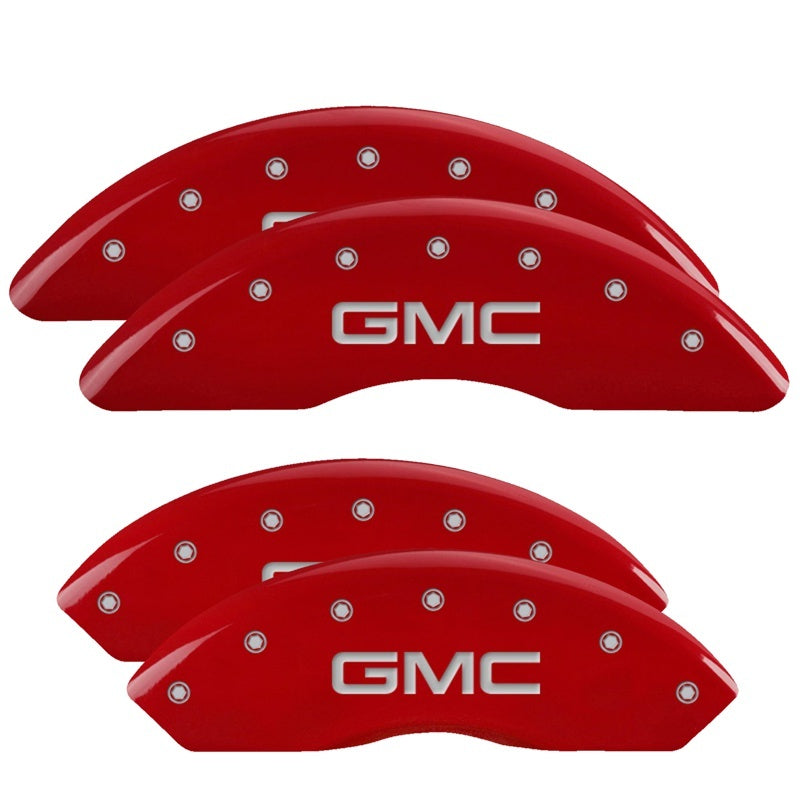 MGP 4 Caliper Covers Engraved Front & Rear Denali Red finish silver ch