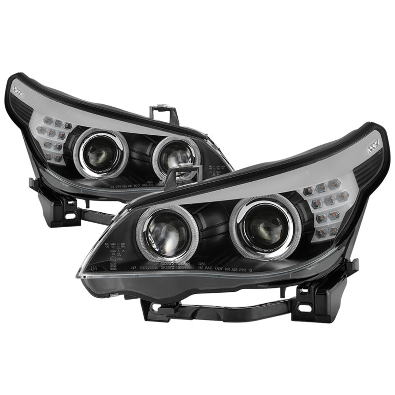 Spyder 08-10 BMW 5-Series E60 w/AFS HID Projector Headlights - Black (PRO-YD-BMWE6008-AFSHID-BK)