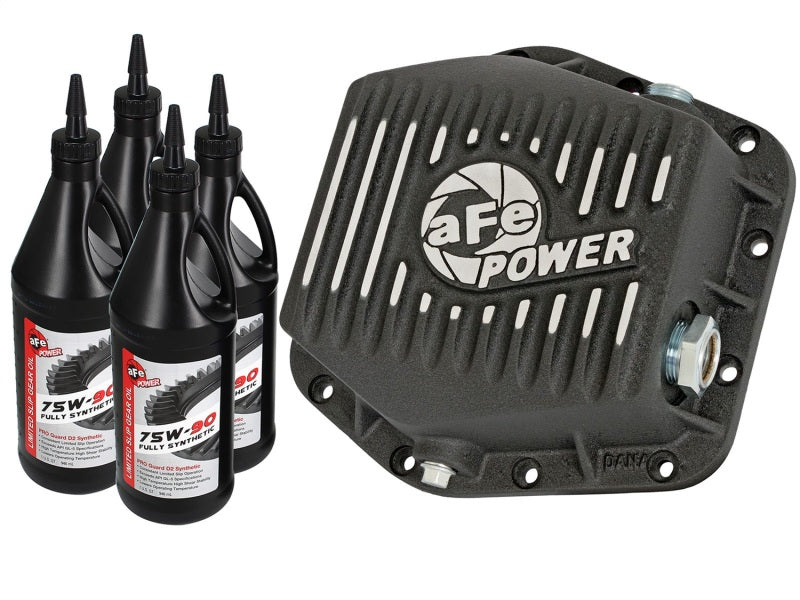 aFe Power Rear Differential Cover (Machined Black) 15-17 GMC Canyon 12 Bolt Axles w/ Gear Oil