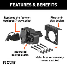 Load image into Gallery viewer, Curt Dual-Output 7 &amp; 4-Way Connector w/Backup Alarm (Plugs into Dodge 8-Prong)