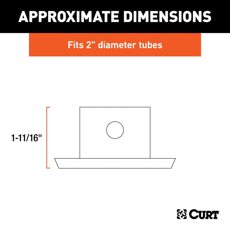 Curt Pin-On Jack Foot (Fits 2in Tube 2000lbs 1-11/16in Height)
