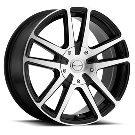 Raceline 145M Encore 16x7in / 4x100/4x108 BP / 40mm Offset / 72.62mm Bore - Black & Machined Wheel