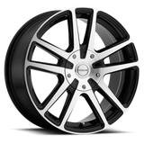 Raceline 145M Encore 16x7in / 5x108/5x114.3 BP / 40mm Offset / 72.62mm Bore - Black & Machined Wheel