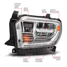 Load image into Gallery viewer, ANZO 2014-2021 Toyota Tundra LED Crystal Headlights w/ Switchback Chrome Housing w/ DRL