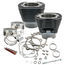 Load image into Gallery viewer, S&amp;S Cycle 07-17 BT 117in Big Bore Cylinder Kit - Black Wrinkle