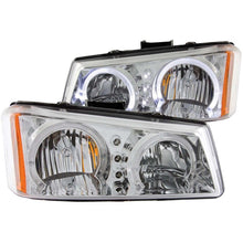 Load image into Gallery viewer, ANZO 2003-2006 Chevrolet Silverado 1500 Crystal Headlights w/ Halo Chrome