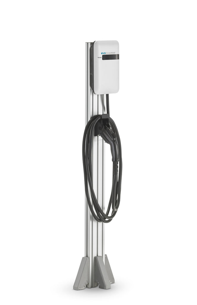 EvoCharge iEVSE Plus + No Cable Mgmt - Single Port Pedestal w/18ft Cable Open Network