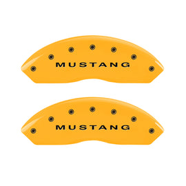 MGP 4 Caliper Covers Engraved Front Mustang Rear S197/GT Yellow Finish Black Char 2003 Ford Mustang