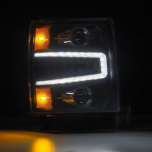 Load image into Gallery viewer, AlphaRex 04-15 Chevy 1500HD LUXX-Series LED Proj Headlights Black w/Activ Light/Seq Signal