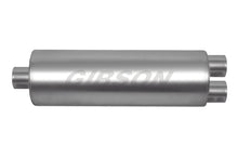 Load image into Gallery viewer, Gibson SFT Superflow Center/Dual Round Muffler - 8x24in/3.5in Inlet/3in Outlet - Stainless