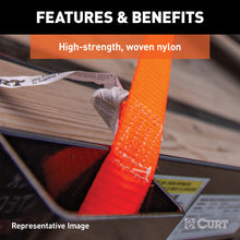 Load image into Gallery viewer, Curt 16ft Orange Cargo Straps w/J-Hooks (1100lbs 2-Pack)