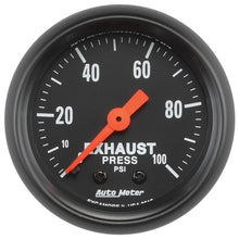 Load image into Gallery viewer, Autometer Z Series 2-1/16in 0-100 PSI Mechanical Exhaust Pressure Gauge