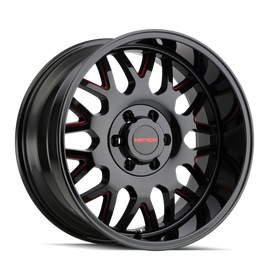 Mayhem 8110 Tripwire 20x9 / 8x170 BP / 0mm Offset / 130.8mm Hub Black w/ Prism Red Wheel
