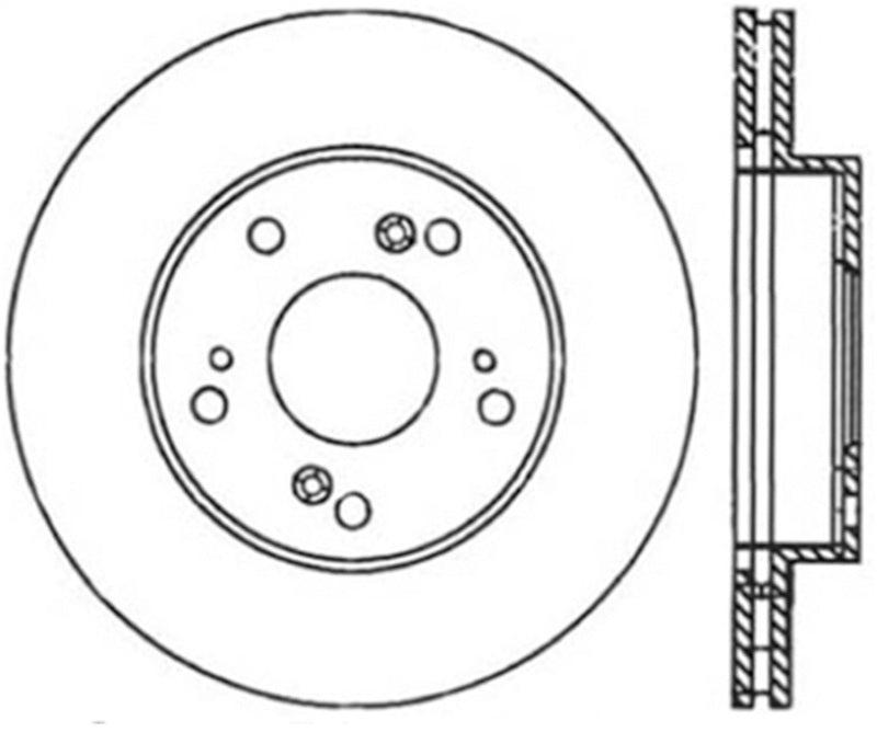 StopTech Power Slot 02-06 Acura RSX / 04-11 Honda Civic Front Right Slotted Cryo Rotor
