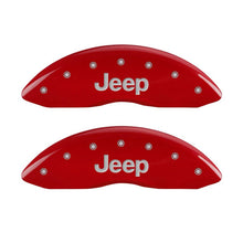 Load image into Gallery viewer, MGP 4 Caliper Covers Engraved Front &amp; Rear SRT Red finish silver ch