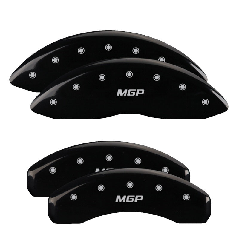 MGP 4 Caliper Covers Engraved Front & Rear Style 1/Chrysler Wing Black finish silver ch