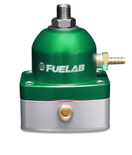 Load image into Gallery viewer, Fuelab 545 EFI Adjustable Mini FPR In-Line 90-125 PSI (1) -6AN In (1) -6AN Return - Green