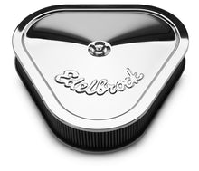 Load image into Gallery viewer, Edelbrock Air Cleaner Pro-Flo Series Triangular Steel Top 14 125In X 13 375In X 3 5In Chrome