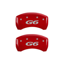 Load image into Gallery viewer, MGP 4 Caliper Covers Engraved Front Pontiac Engraved Rear G6 Red finish silver ch