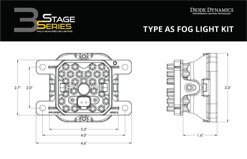 Diode Dynamics SS3 Pro Type AS Kit - White SAE Fog