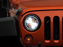 Load image into Gallery viewer, Raxiom 97-18 Jeep Wrangler TJ/JK Axial Spider LED Headlight w/ Amber DRL- Chrome Hsng (Clear Lens)