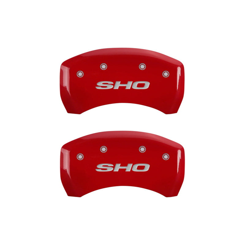 MGP 4 Caliper Covers Engraved Front & Rear SHO Red finish silver ch