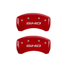 Load image into Gallery viewer, MGP 4 Caliper Covers Engraved Front &amp; Rear SHO Red finish silver ch